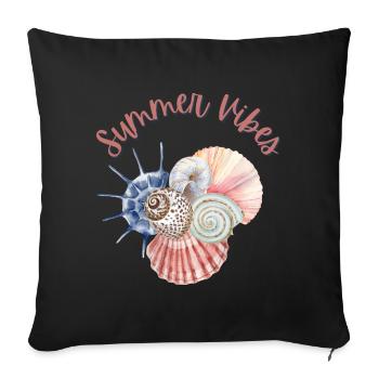 Ambiance estivale - Housse de coussin décorative 45 x 45 cm - noir - Devant