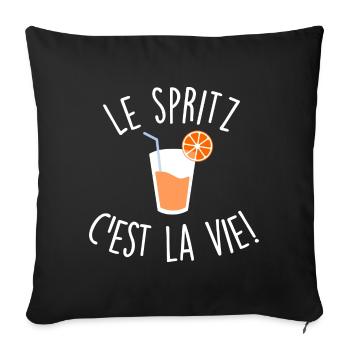 Spritz la vie - Housse de coussin décorative 45 x 45 cm - noir - Devant