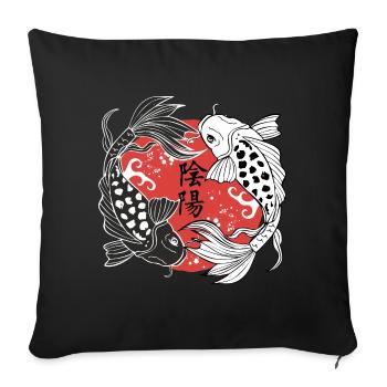 Koi Yin und Yang - Sofakissenbezug 45 x 45 cm - Schwarz - Vorne