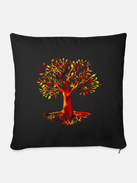 BAUM DES LEBENS - YGGDRASIL, CRAN BETHADH - Sofakissenbezug 45 x 45 cm - Schwarz