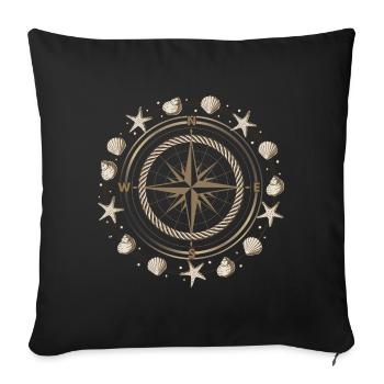 Compass Maritime Shells - Sofa pillowcase 17,3'' x 17,3'' (45 x 45 cm) - black - Front