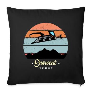 Snow Groomer Vintage Snow Vehicles Retro Sunset - Sofa pillowcase 17,3'' x 17,3'' (45 x 45 cm) - black - Front