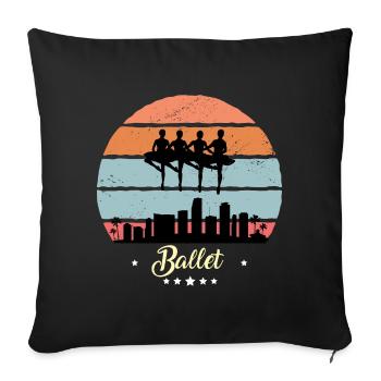 Ballet Dancing Vintage Retro Sport Sunset - Sofa pillowcase 17,3'' x 17,3'' (45 x 45 cm) - black - Front