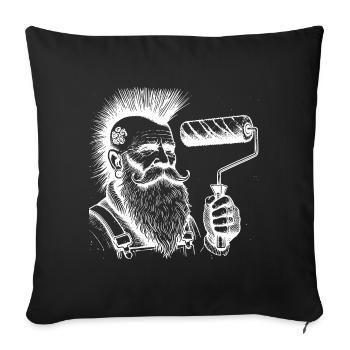 Peintre - Housse de coussin décorative 45 x 45 cm - noir - Devant