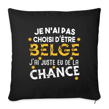 Belgique Belge Bruxelles Cadeau Humour Pays - Housse de coussin décorative 45 x 45 cm - noir - Devant