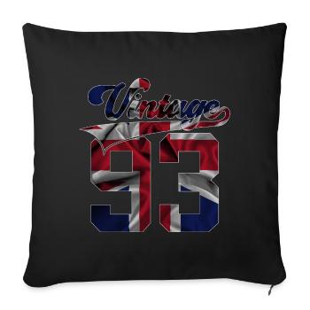 33RD BIRTHDAY UK VINTAGE 1993 - Sofa pillowcase 17,3'' x 17,3'' (45 x 45 cm) - black - Front