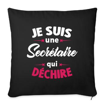Je suis une secrétaire qui déchire - Housse de coussin décorative 45 x 45 cm - noir - Devant