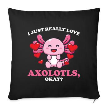 Axolotl Axolotl Tiergeschenk - Sofakissenbezug 45 x 45 cm - Schwarz - Vorne
