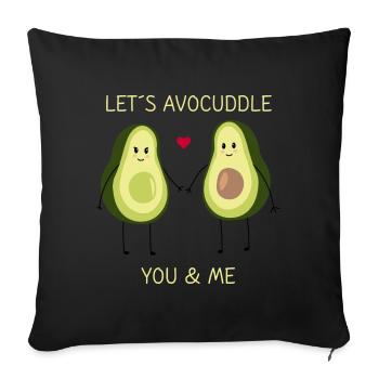 Let's AvoCuddle Avocado Love You & Me - Sofa pillowcase 17,3'' x 17,3'' (45 x 45 cm) - black - Front