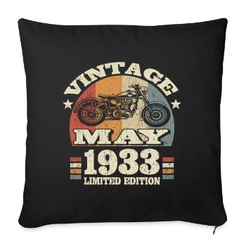 Mai 1933 geboren - 90 Jahre alt - Sofakissenbezug 45 x 45 cm - Schwarz - Vorne