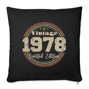 1978 Retro Vintage Birthday Born In - 1978 - Sofa pillowcase 17,3'' x 17,3'' (45 x 45 cm) - black - Front