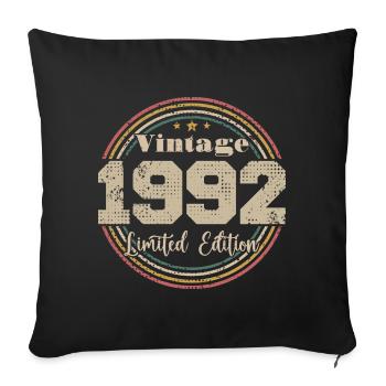 1992 Retro Vintage Birthday Born In - 1992 - Sofa pillowcase 17,3'' x 17,3'' (45 x 45 cm) - black - Front