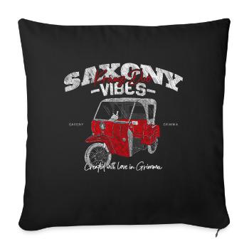 Saxony Vibes - Grimma Vibes - Krause Duo Kult - Sofakissenbezug 45 x 45 cm - Schwarz - Vorne