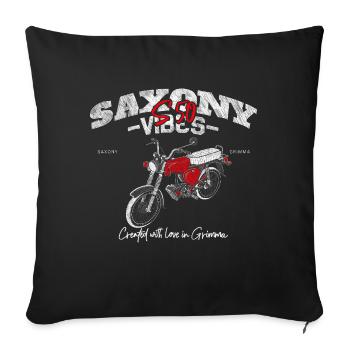 Saxony Vibes - Grimma Vibes - S50 - S51 - Simson - Sofakissenbezug 45 x 45 cm - Schwarz - Vorne