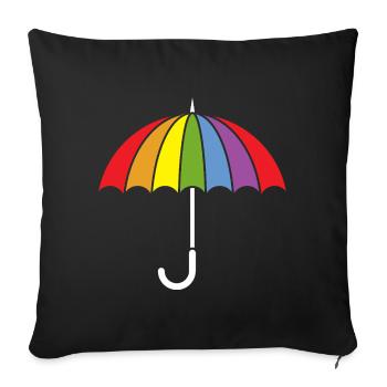 Parapluie rétro LGBTQ pour la fierté gay - Housse de coussin décorative 45 x 45 cm - noir - Devant