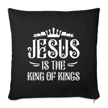 Jesus is king - Sofa pillowcase 17,3'' x 17,3'' (45 x 45 cm) - black - Front