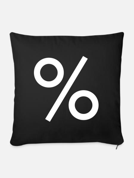 Prozent Mathe - Sofakissenbezug 45 x 45 cm - Schwarz