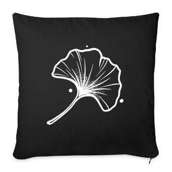 White Ginkgo Leaf - Sofa pillowcase 17,3'' x 17,3'' (45 x 45 cm) - black - Front
