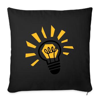 Light bulb - light bulb - ampoule - lamp - light - Sofa pillowcase 17,3'' x 17,3'' (45 x 45 cm) - black - Front