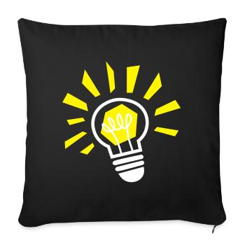 Light bulb - ampoule - light - lamp - Sofa pillowcase 17,3'' x 17,3'' (45 x 45 cm) - black - Front