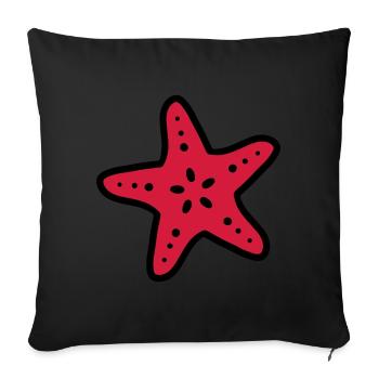 étoiles de mer starfish plongée mer Diving ocean - Housse de coussin décorative 45 x 45 cm - noir - Devant