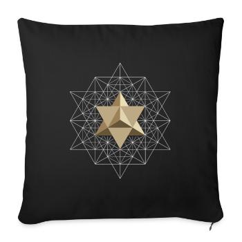 Sacred Geometry, Vector Equilibrium, Merkaba - Sofa pillowcase 17,3'' x 17,3'' (45 x 45 cm) - black - Front