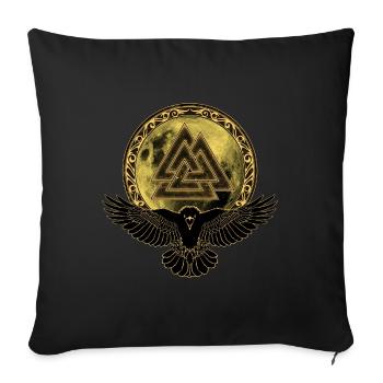 Raven Valknut Full Moon - Sofa pillowcase 17,3'' x 17,3'' (45 x 45 cm) - black - Front