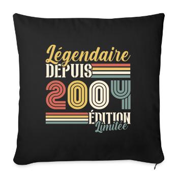 Légendaire Depuis 2004 - Housse de coussin décorative 45 x 45 cm - noir - Devant