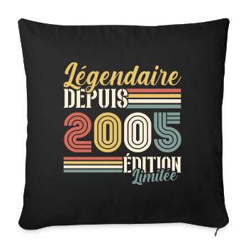 Légendaire Depuis 2005 - Housse de coussin décorative 45 x 45 cm - noir - Devant