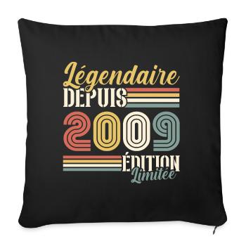 Légendaire Depuis 2009 - Housse de coussin décorative 45 x 45 cm - noir - Devant