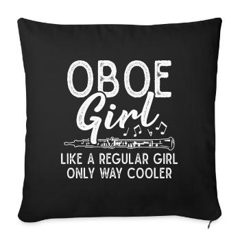 Oboe Oboist Girls Orchestra Musician - Sofa pillowcase 17,3'' x 17,3'' (45 x 45 cm) - black - Front