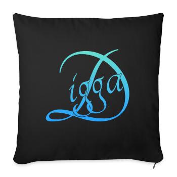 Digga - Sofakissenbezug 45 x 45 cm - Schwarz - Vorne