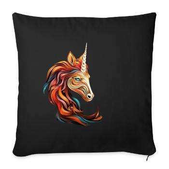 Horse with Colorful Hair: Abstract Art - Sofakissenbezug 45 x 45 cm - Schwarz - Vorne