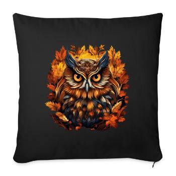 Autumn Owl - Sofa pillowcase 17,3'' x 17,3'' (45 x 45 cm) - black - Front