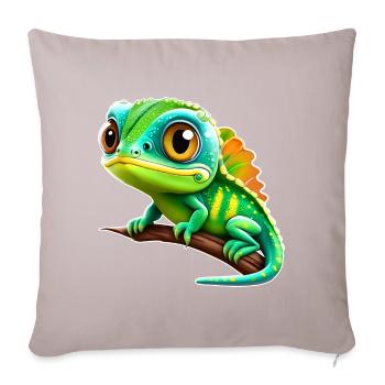 Cuter. Little Iguana - Sofa pillowcase 17,3'' x 17,3'' (45 x 45 cm) - light taupe - Front