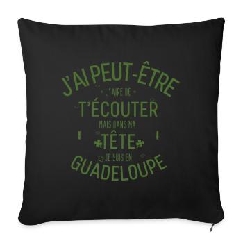 Dans ma Tête je suis En Guadeloupe - Housse de coussin décorative 45 x 45 cm - noir - Devant