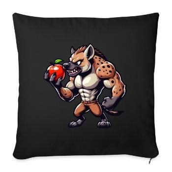 Hyena Aime L’entraînement De Remise En Forme Aux Pommes - Housse de coussin décorative 45 x 45 cm - noir - Devant