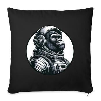 Schimpanse Astronaut im Weltraum - Sofakissenbezug 45 x 45 cm - Schwarz - Vorne