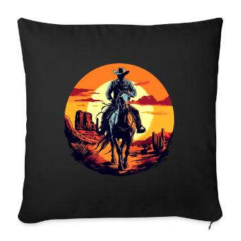 Cowboy Horse Wild West Western Riding Wilderness USA - Sofa pillowcase 17,3'' x 17,3'' (45 x 45 cm) - black - Front