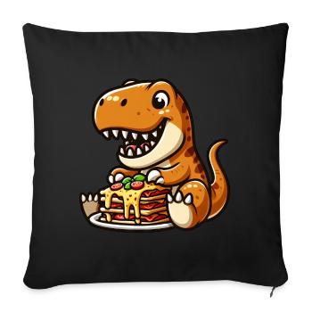 T-Rex Dinosaur Lasagna Lover Italian - Sofa pillowcase 17,3'' x 17,3'' (45 x 45 cm) - black - Front