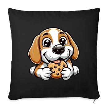Beagle Dog Cookie Dessert Candy - Sofa pillowcase 17,3'' x 17,3'' (45 x 45 cm) - black - Front