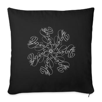 Charlotte Name Name Mandala - Sofa pillowcase 17,3'' x 17,3'' (45 x 45 cm) - black - Front