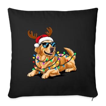 Golden Retriever Weihnachten - Sofakissenbezug 45 x 45 cm - Schwarz - Vorne