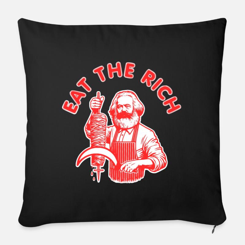 Eat the rich - Sofakissenbezug 45 x 45 cm - Schwarz