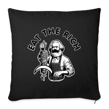Eat the rich - Sofa pillowcase 17,3'' x 17,3'' (45 x 45 cm) - black - Front