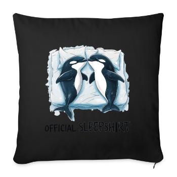 Orca offizielles Schlafshirt - Sofakissenbezug 45 x 45 cm - Schwarz - Vorne