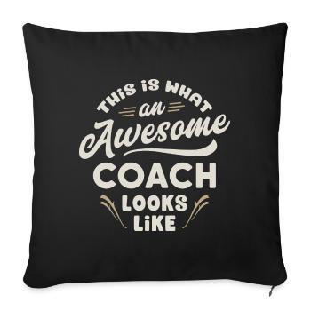 This Is What An Awesome Coach Looks Like - Trainer - Sofa pillowcase 17,3'' x 17,3'' (45 x 45 cm) - black - Front