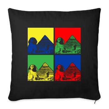 Sphinx Pyramids Egypt - Sofa pillowcase 17,3'' x 17,3'' (45 x 45 cm) - black - Front