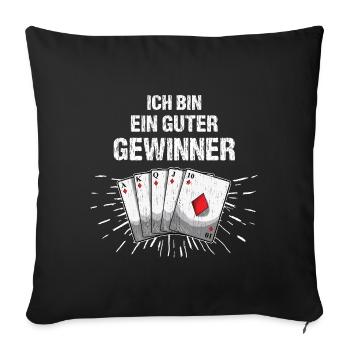 Shirt for cards players - playing cards - Sofa pillowcase 17,3'' x 17,3'' (45 x 45 cm) - black - Front