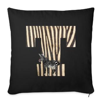 zebra t - Sofakissenbezug 45 x 45 cm - Schwarz - Vorne
